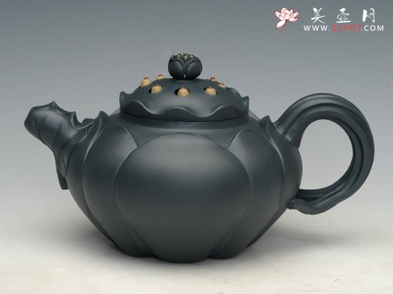 紫砂壶图片：莲心(墨绿泥) - 宜兴紫砂壶网