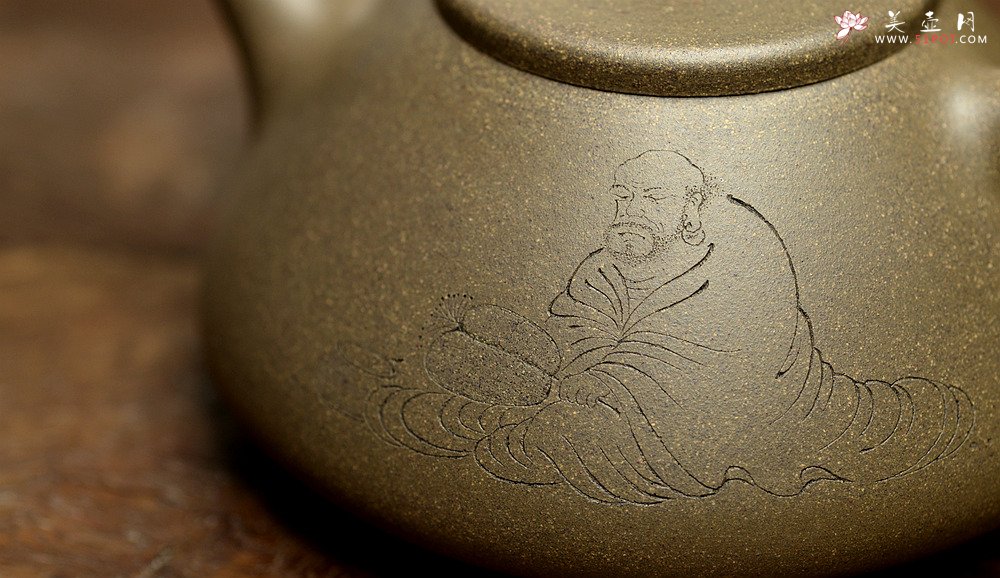 紫砂壶图片：优质青段全手子冶石瓢 骨肉均挺 文气佳品 国师和石装饰 - 宜兴紫砂壶网