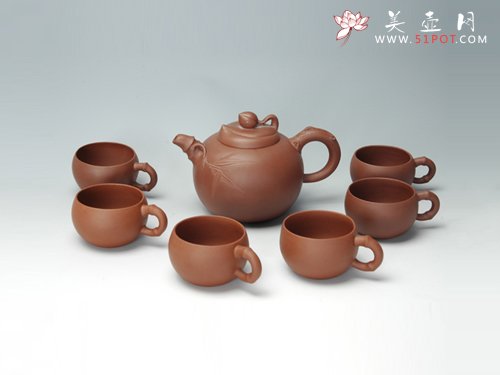 紫砂壶图片：祝寿套具 - 宜兴紫砂壶网