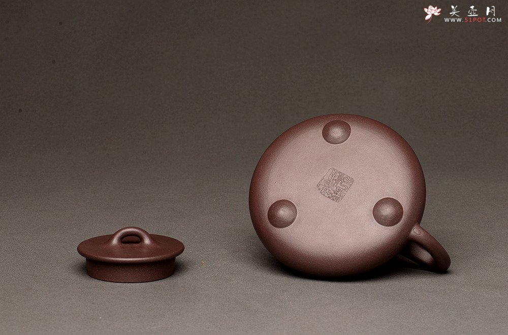紫砂壶图片：器形周正 全手平盖石瓢 端庄秀丽 - 宜兴紫砂壶网