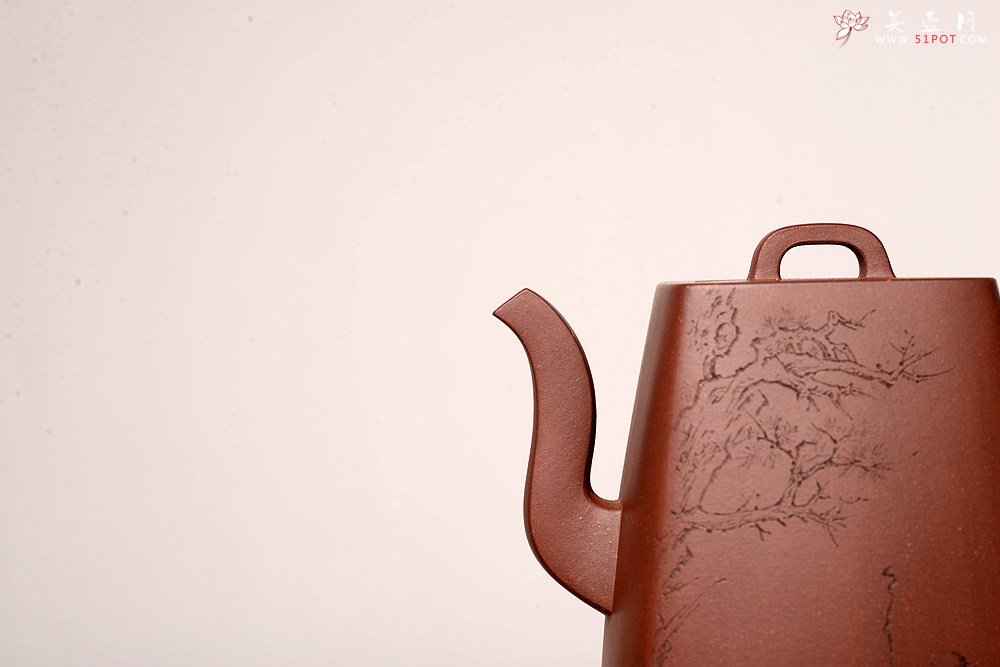 紫砂壶图片：何卫枫乙未冬全手新作 强强联合 国师赵辉文气装饰 高士怀古 四方云鼎 - 宜兴紫砂壶网