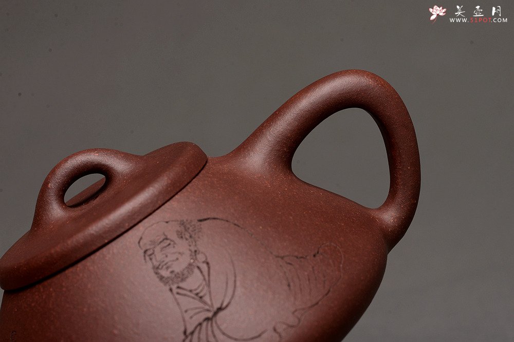 紫砂壶图片：周斌全手作品 游心堂主人精心装饰 子冶石瓢 做工精致 文气佳品 - 宜兴紫砂壶网