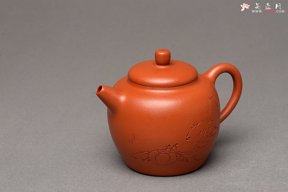 紫砂壶图片：陆轶舟装饰 简练素雅 高旭峰款 线条流畅 全手静月 - 宜兴紫砂壶网
