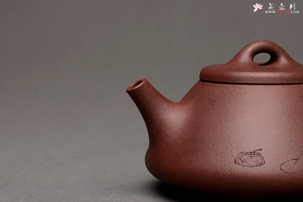 紫砂壶图片：周斌全手作品 游心堂主人精心装饰 子冶石瓢 做工精致 文气佳品 - 宜兴紫砂壶网