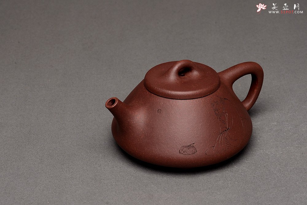 紫砂壶图片：周斌全手作品 游心堂主人精心装饰 子冶石瓢 做工精致 文气佳品 - 宜兴紫砂壶网