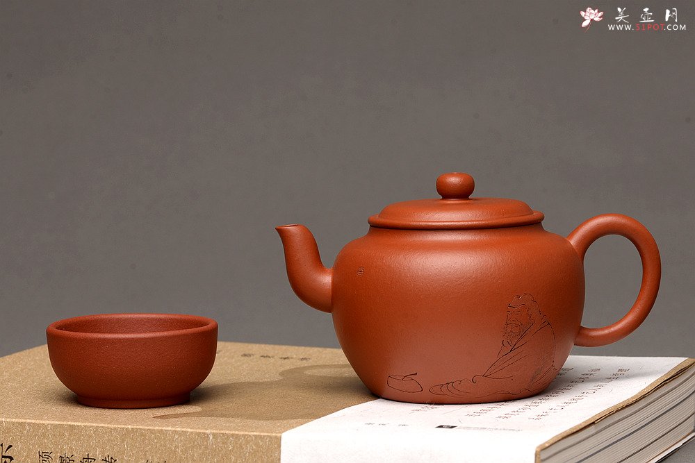 紫砂壶图片：徐亚春新品 优质朱泥 全手鼓墩 游心堂主人装饰 实用佳品 - 宜兴紫砂壶网