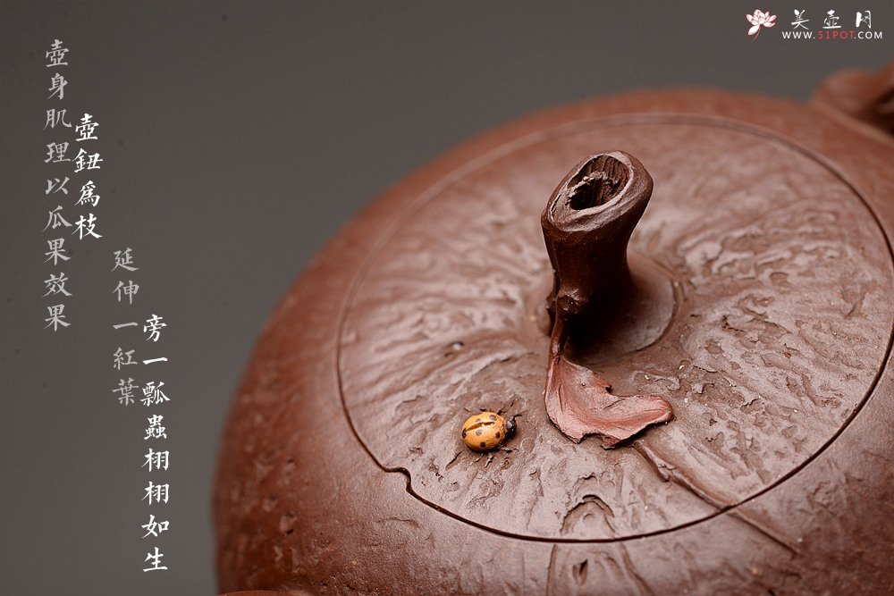 紫砂壶图片：潘丹初乙未冬末全手新作 酣畅淋漓的花货手法 秀雅得趣 秋色 - 宜兴紫砂壶网