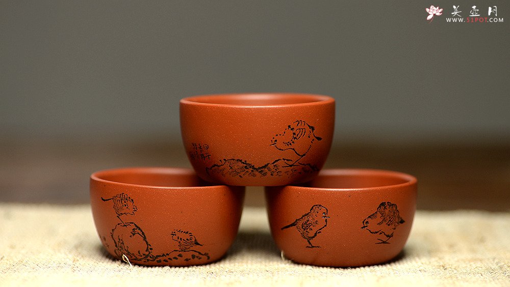 紫砂壶图片： 自用最佳 八大风格品茗杯~ 一套好玩~ - 宜兴紫砂壶网