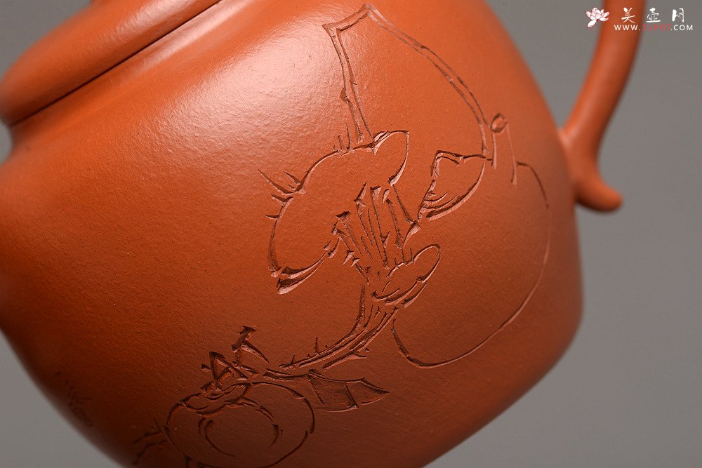 紫砂壶图片：陆轶舟装饰 简练素雅 高旭峰款 线条流畅 全手静月 - 宜兴紫砂壶网