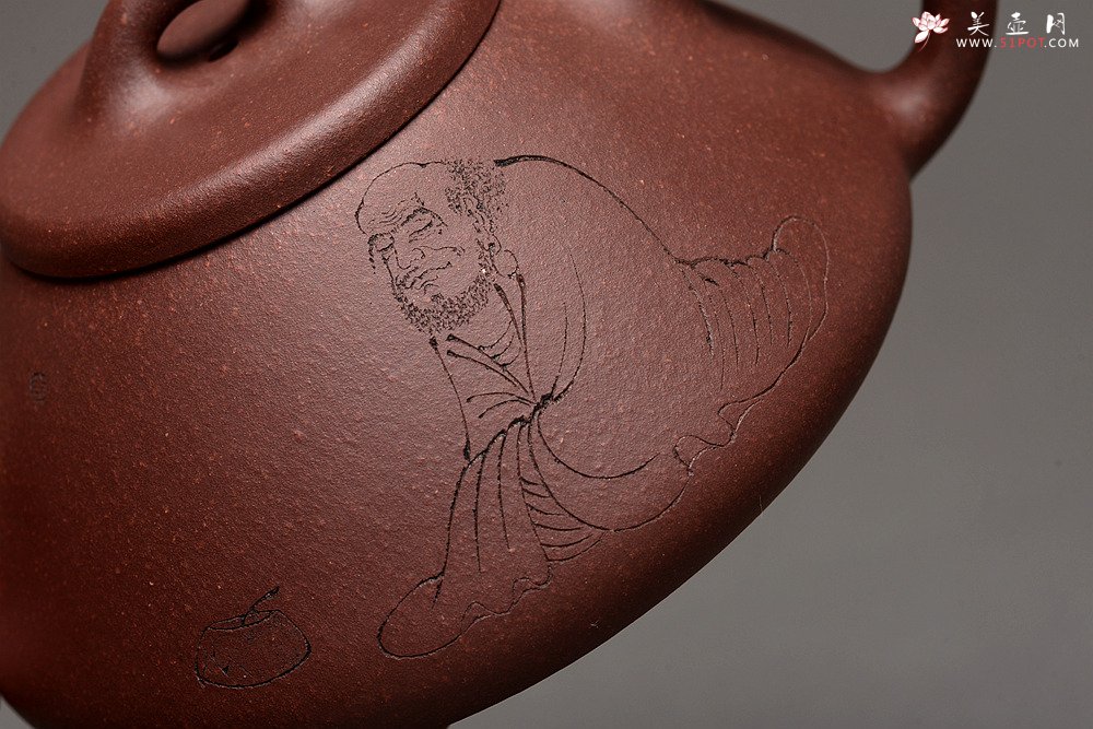 紫砂壶图片：周斌全手作品 游心堂主人精心装饰 子冶石瓢 做工精致 文气佳品 - 宜兴紫砂壶网