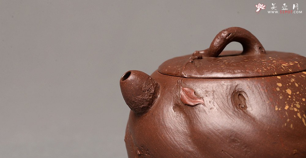 紫砂壶图片：潘丹初乙未冬全手作品 砂滴点点 随型桩 俏人小嘴 秋思 出水暴爽 - 宜兴紫砂壶网