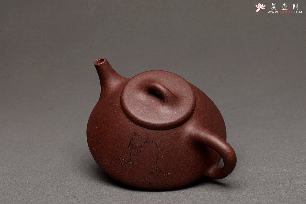 紫砂壶图片：周斌全手作品 游心堂主人精心装饰 子冶石瓢 做工精致 文气佳品 - 宜兴紫砂壶网