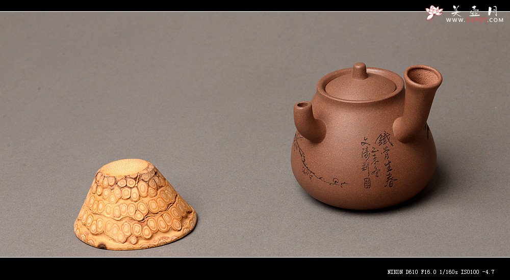 紫砂壶图片：淞庐出品 全手佳作 文气十足~ 大力水手之梅花急须 国助文涛装饰 - 宜兴紫砂壶网