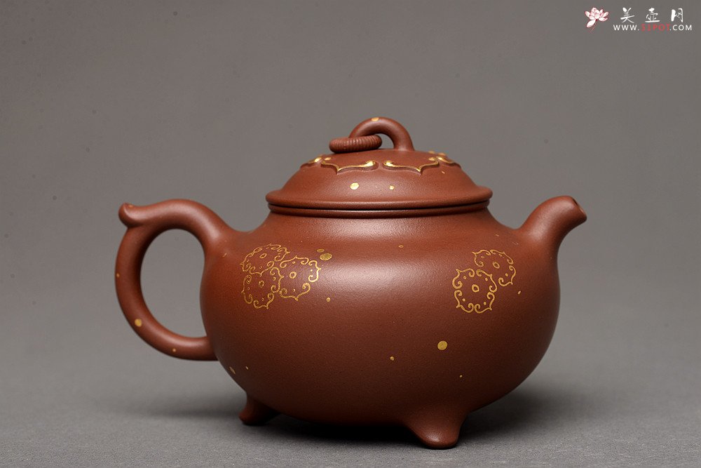 紫砂壶图片：惊艳实力 魅力展现 原创力作 真金装饰 全手童樱 可玩趣品 - 宜兴紫砂壶网
