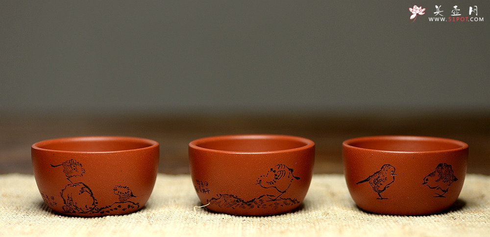 紫砂壶图片： 自用最佳 八大风格品茗杯~ 一套好玩~ - 宜兴紫砂壶网