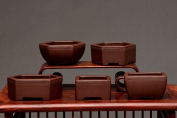 紫砂壶图片：张秋平全手微型花盆 美壶网回馈之作 气度更加漂亮 - 宜兴紫砂壶网