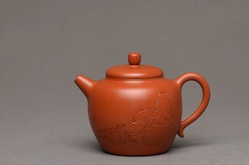 紫砂壶图片：陆轶舟装饰 简练素雅 高旭峰款 线条流畅 全手静月 - 宜兴紫砂壶网