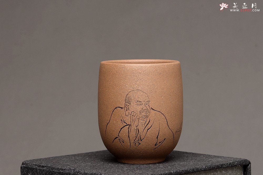 紫砂壶图片：美壶特惠 游心堂主人精刻 高档套组杯 6个一组  送礼自玩佳品~ - 宜兴紫砂壶网