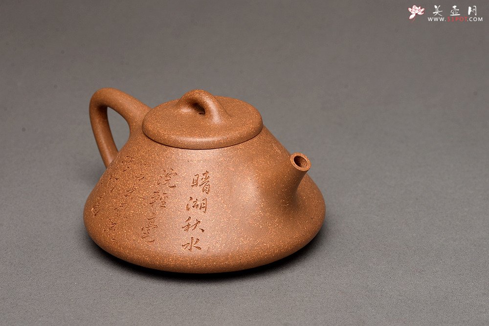 紫砂壶图片：器形周正 文气全手石瓢 骨肉均挺之精品 - 宜兴紫砂壶网