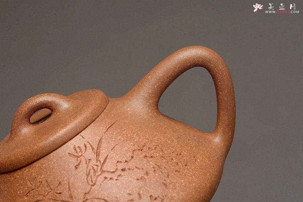 紫砂壶图片：器形周正 文气全手石瓢 骨肉均挺之精品 - 宜兴紫砂壶网