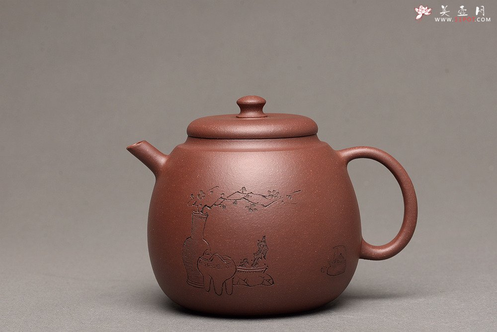 紫砂壶图片：美壶特惠 俞欣荣新品 经典之作 钢管直流~独孔 古拙有味 盉式茗壶  - 宜兴紫砂壶网