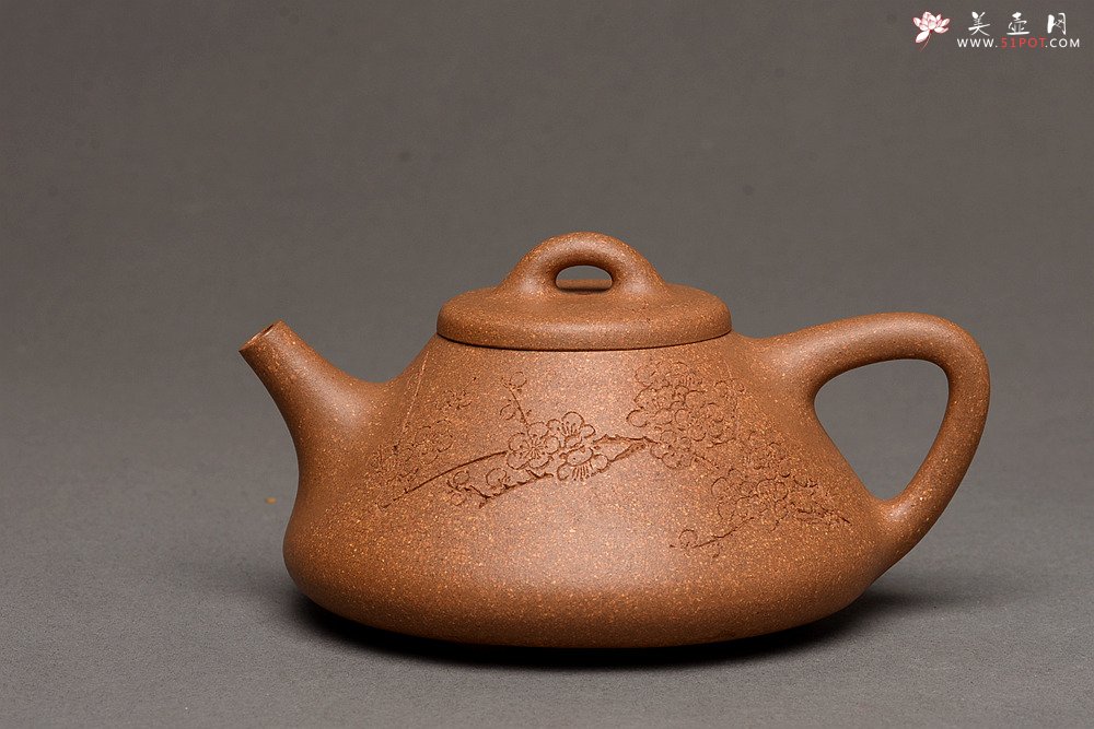 紫砂壶图片：器形周正 文气全手石瓢 骨肉均挺之精品 - 宜兴紫砂壶网