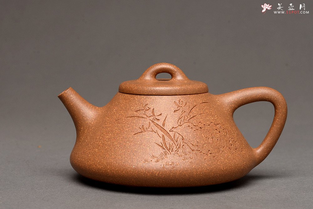 紫砂壶图片：器形周正 文气全手石瓢 骨肉均挺之精品 - 宜兴紫砂壶网