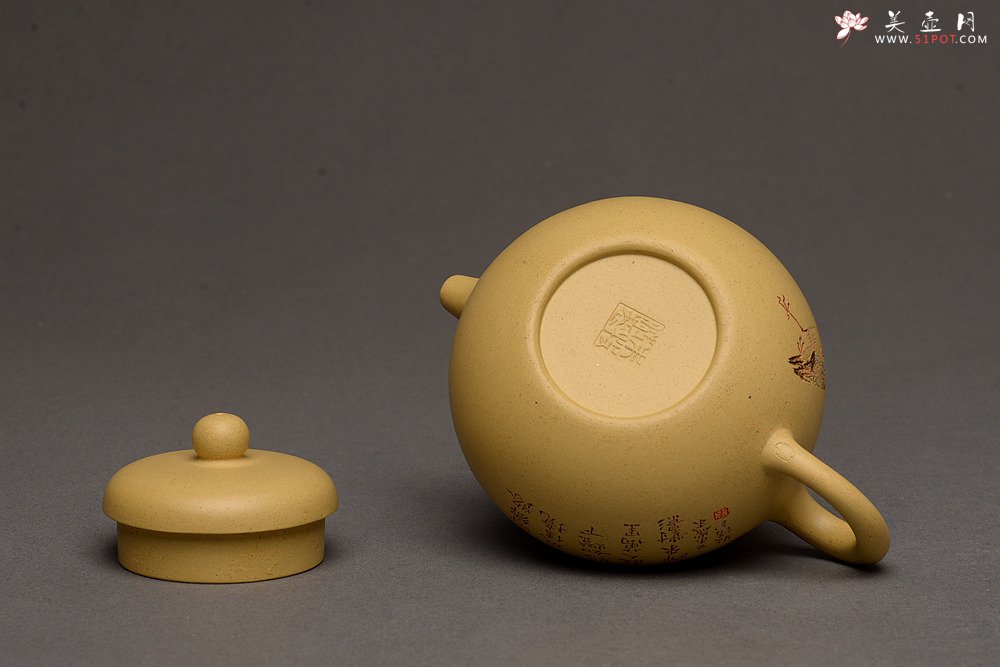 紫砂壶图片：此壶小巧文气 圆润饱满 实用有趣 本山绿圆珠  - 宜兴紫砂壶网