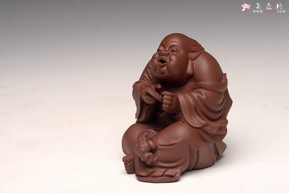 紫砂壶图片：王健徒弟刘祥新作 奢侈用料底槽青 刘海戏金蟾  - 宜兴紫砂壶网