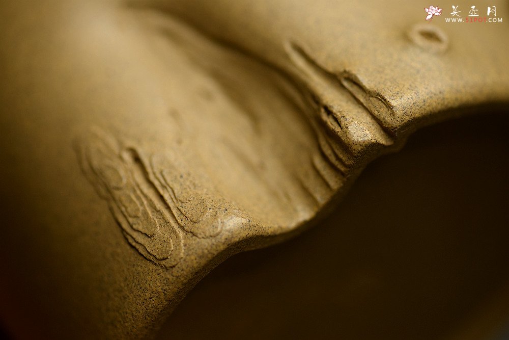 紫砂壶图片：高雪琴全手新作 优质段泥 端庄丰润 缎松 松皮逼真 - 宜兴紫砂壶网