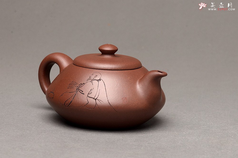 紫砂壶图片：钱伟刚新品 灵巧喜人 实用佳品 禅语 - 宜兴紫砂壶网