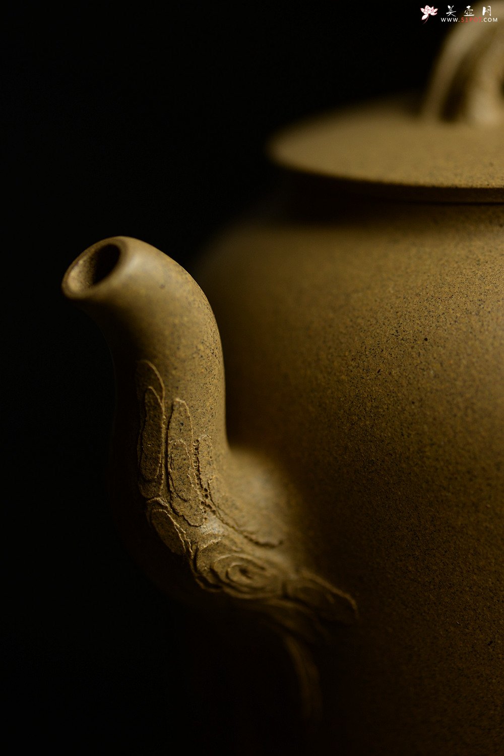 紫砂壶图片：高雪琴全手新作 优质段泥 端庄丰润 缎松 松皮逼真 - 宜兴紫砂壶网