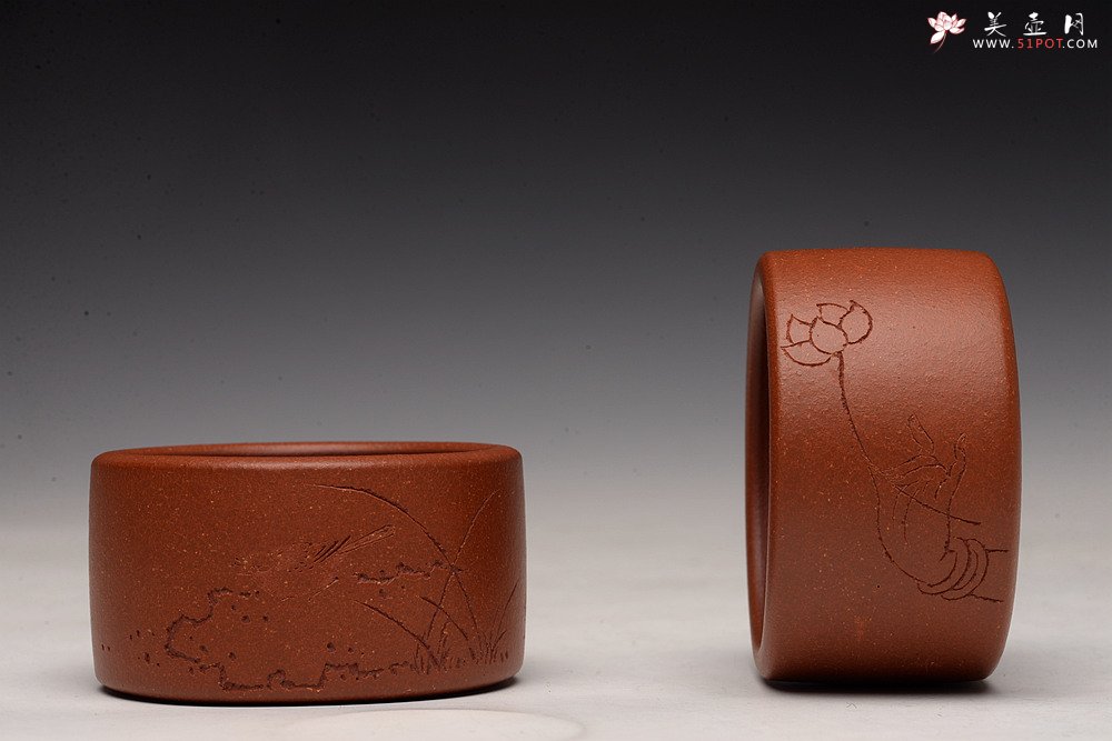 紫砂壶图片：曲峰 扳指杯 以底槽清打底粉降坡泥 精致实用 - 宜兴紫砂壶网