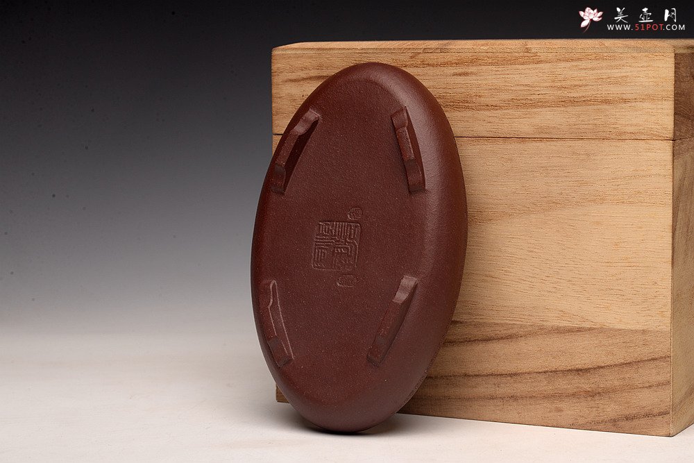 紫砂壶图片：张秋平 菖蒲腰圆小盆 微型盆 全手制作 14*8.5*2.5cm - 宜兴紫砂壶网