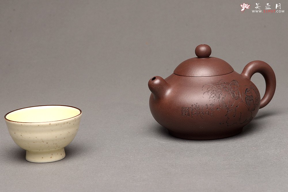 紫砂壶图片：谭华斌近作 道洪风格之珠韵 刀法精炼 美壶特惠 - 宜兴紫砂壶网