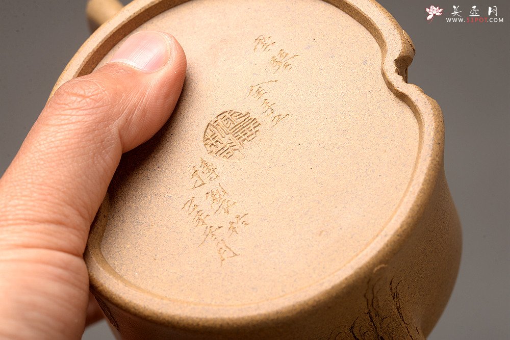 紫砂壶图片：高雪琴全手新作 优质段泥 端庄丰润 缎松 松皮逼真 - 宜兴紫砂壶网