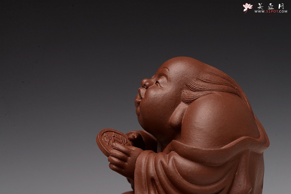 紫砂壶图片：王健徒弟刘祥新作 奢侈用料底槽青 刘海戏金蟾  - 宜兴紫砂壶网