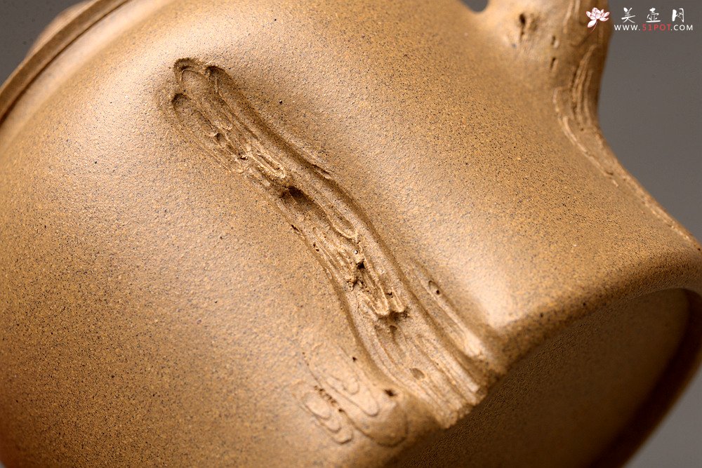 紫砂壶图片：高雪琴全手新作 优质段泥 端庄丰润 缎松 松皮逼真 - 宜兴紫砂壶网