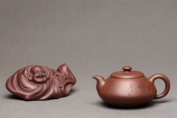 紫砂壶图片：钱伟刚新品 灵巧喜人 实用佳品 禅语 - 宜兴紫砂壶网