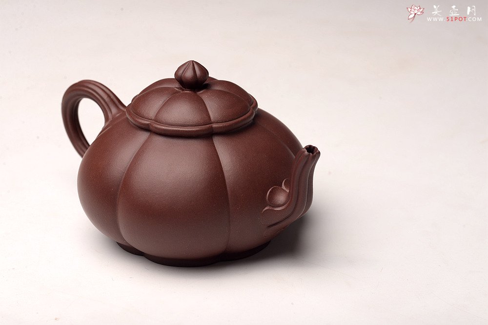 紫砂壶图片：气韵流畅 绽放之美 全手筋囊佳器 六瓣莲花 - 宜兴紫砂壶网