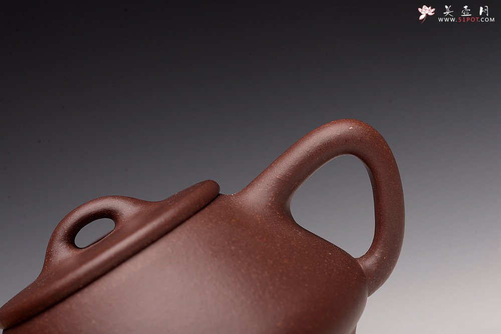 紫砂壶图片：周斌经典作品 稳重大方 优质拼紫 全手平盖石瓢 - 宜兴紫砂壶网