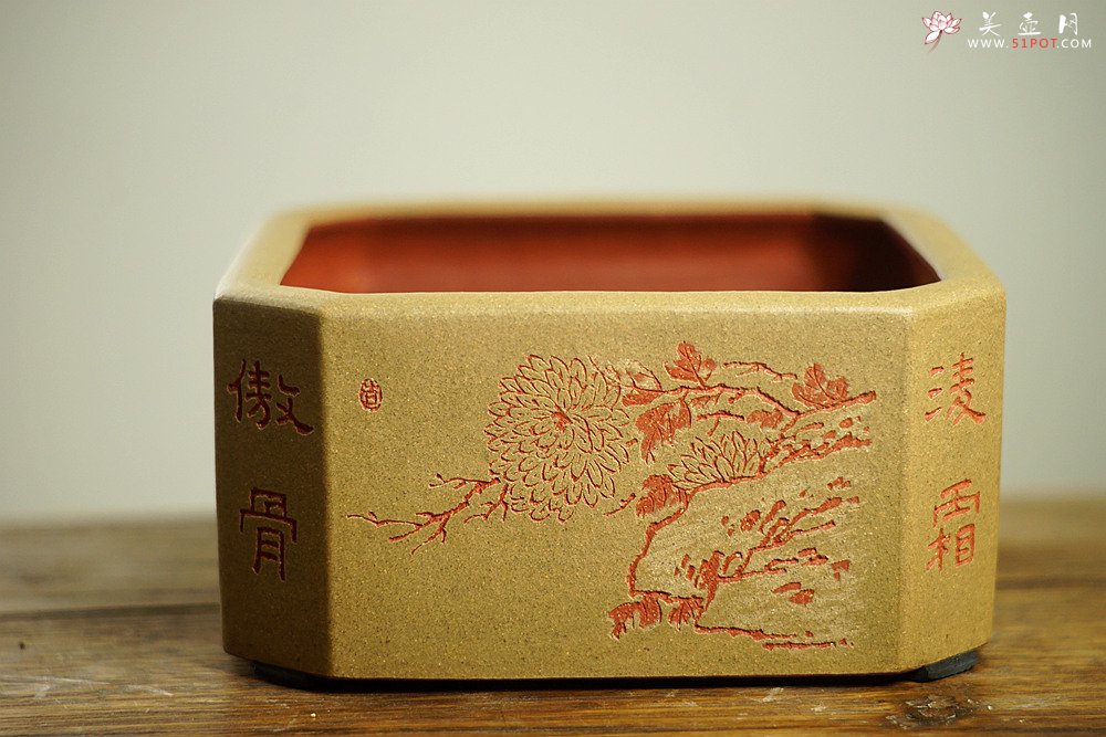 紫砂壶图片：张听刚精心之作 梅兰竹菊 四君子水洗 雅舍必备 - 宜兴紫砂壶网