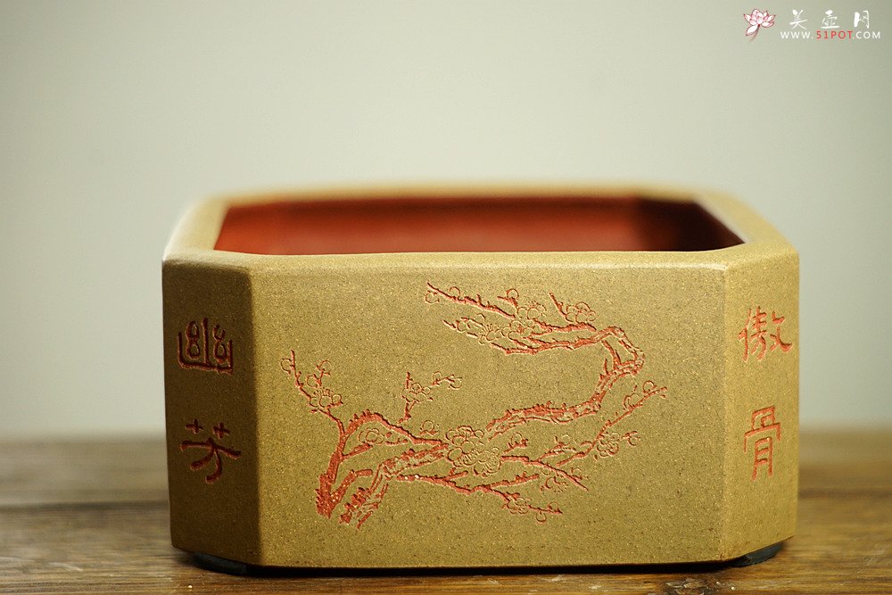 紫砂壶图片：张听刚精心之作 梅兰竹菊 四君子水洗 雅舍必备 - 宜兴紫砂壶网