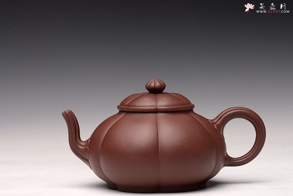 紫砂壶图片：气韵流畅 绽放之美 全手筋囊佳器 六瓣莲花 - 宜兴紫砂壶网