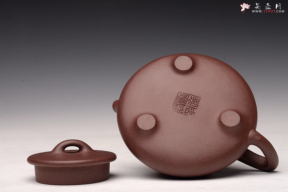 紫砂壶图片：周斌经典作品 稳重大方 优质拼紫 全手平盖石瓢 - 宜兴紫砂壶网