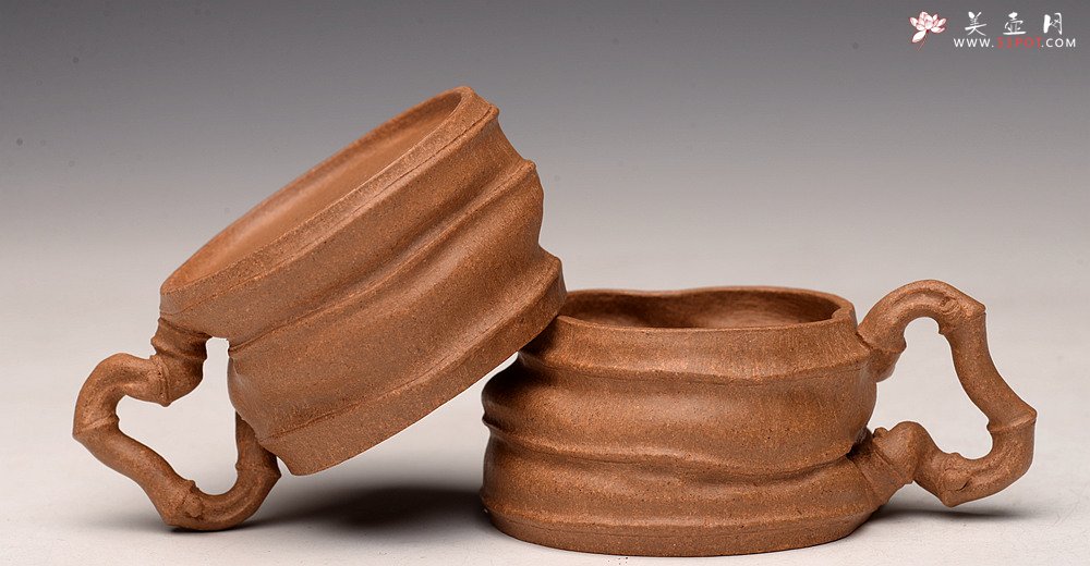 紫砂壶图片：林秀明丙申春 全手精品 文雅十足 原创作品 闻竹套组 耐品玩味~杯50cc - 宜兴紫砂壶网