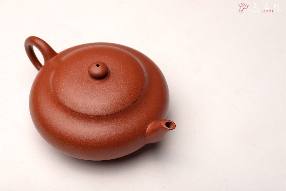 紫砂壶图片：王薇丙申全手 大口实用 清秀合手 小红泥虚扁 - 宜兴紫砂壶网