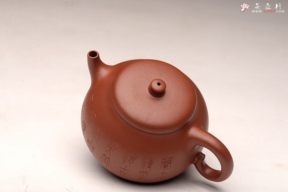 紫砂壶图片：唐文丙申夏新作 婉亭 红艳可人 游心堂主人装饰 - 宜兴紫砂壶网