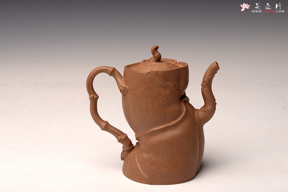 紫砂壶图片：林秀明丙申夏全手原创 摹竹韵寓隐逸之风  隐逸 养怡之福可得永年 - 宜兴紫砂壶网