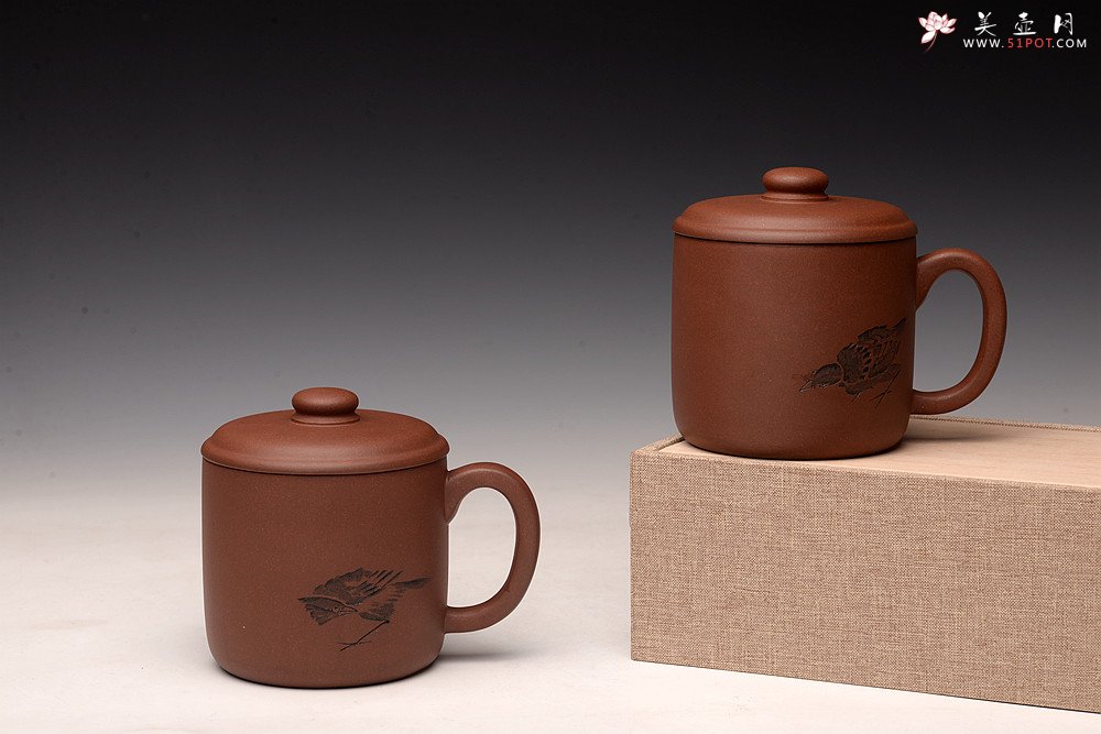 紫砂壶图片： 陆轶舟老师精刻 好料盖杯 精工  - 宜兴紫砂壶网